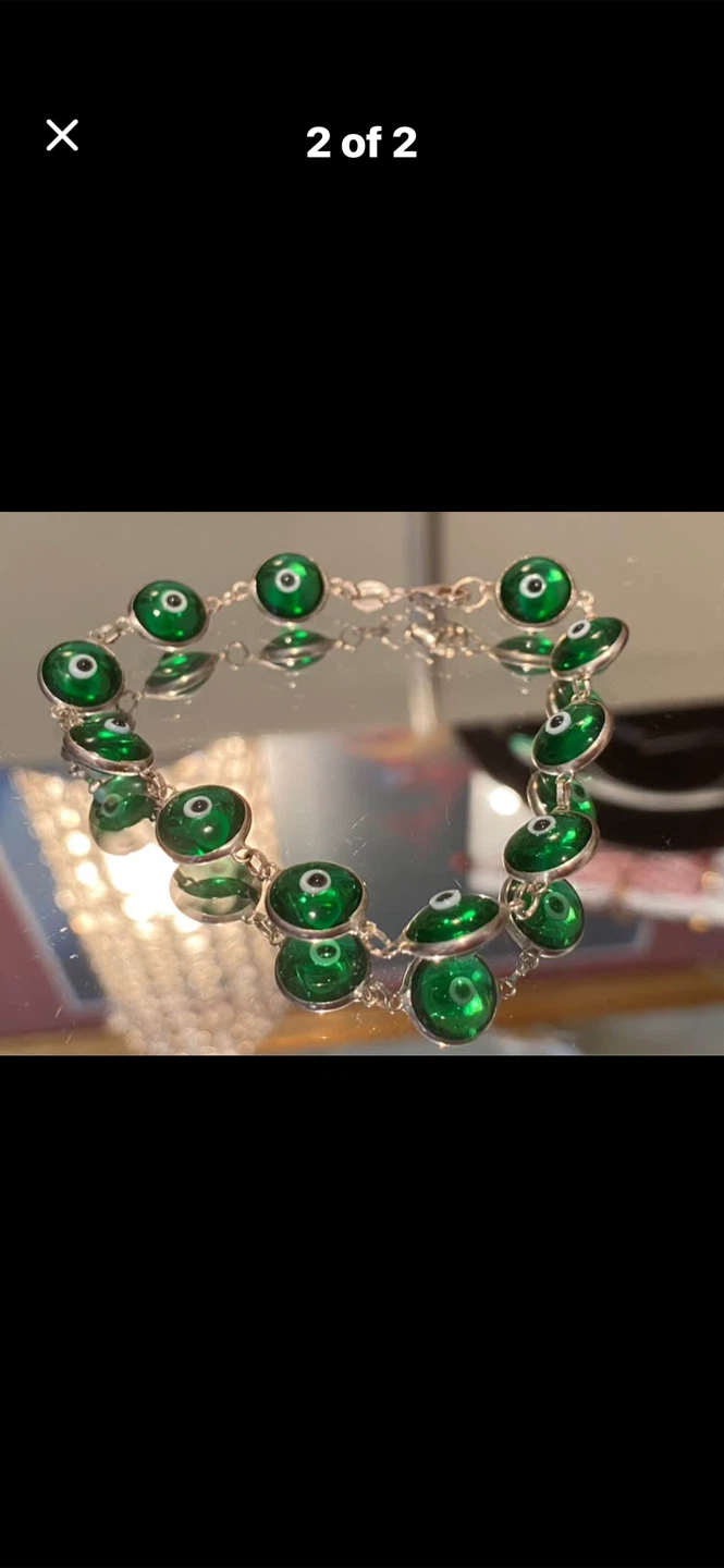💚Emerald Green Evil Eye Bracelet - photo 2