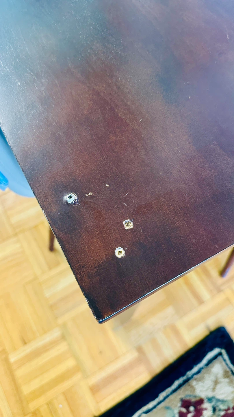 Dining Table with 4 Chairs - Dark Brown & Beige🧡 - photo 3