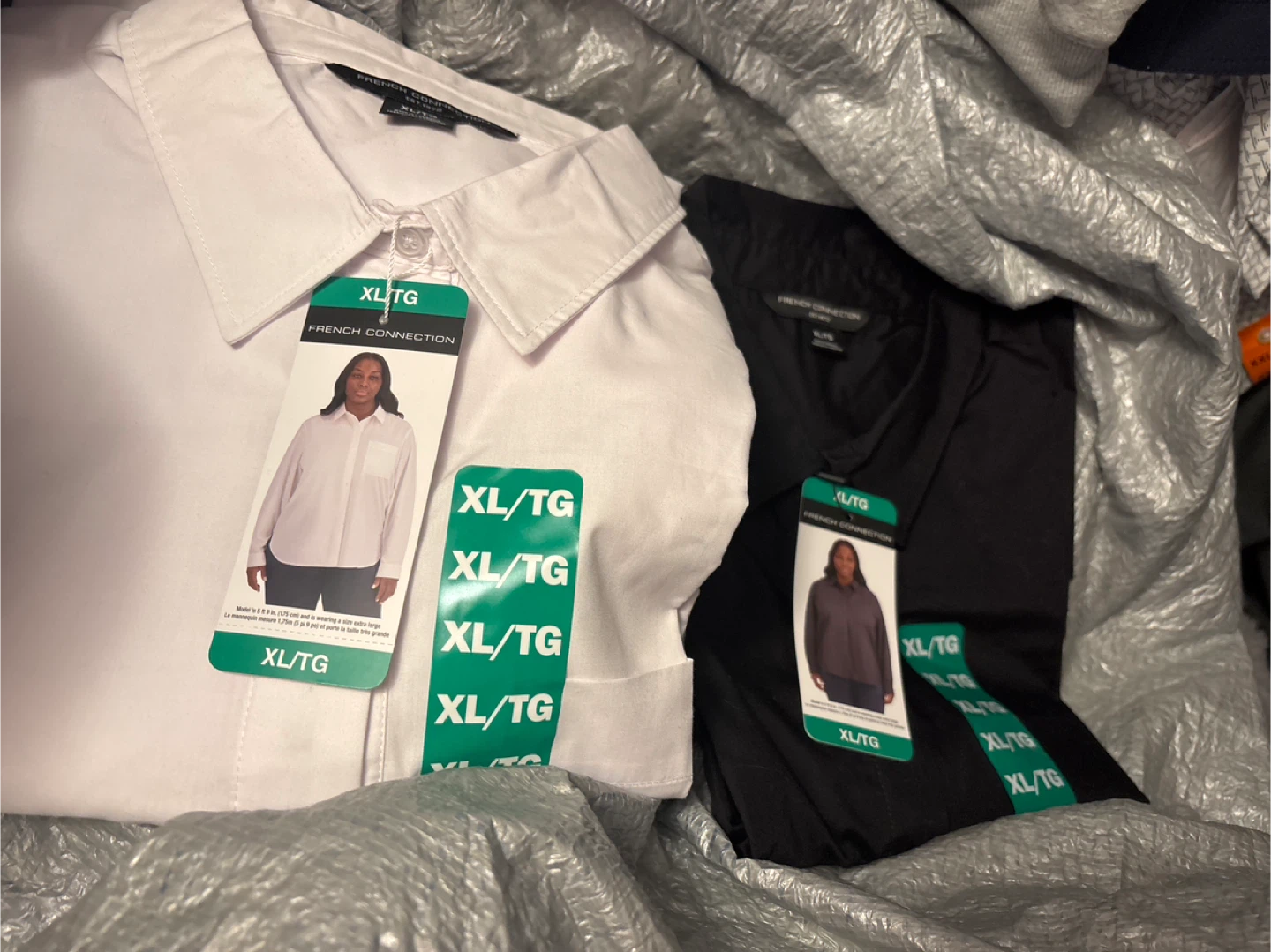 2pc Ladies French Connection XL/TG Shirts - New with Tags