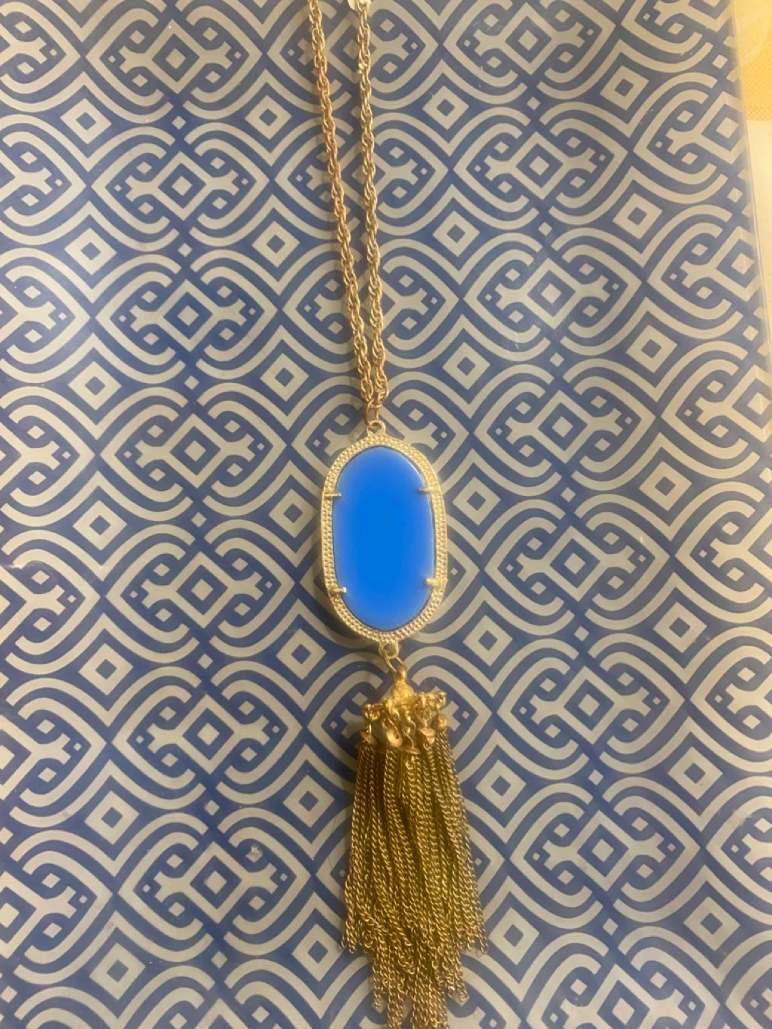 Kendra Scott Gold & Blue Pendant Necklace - photo 2