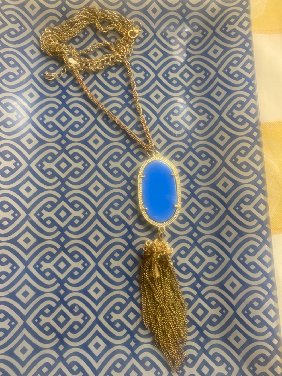 Kendra Scott Gold & Blue Pendant Necklace - photo 3