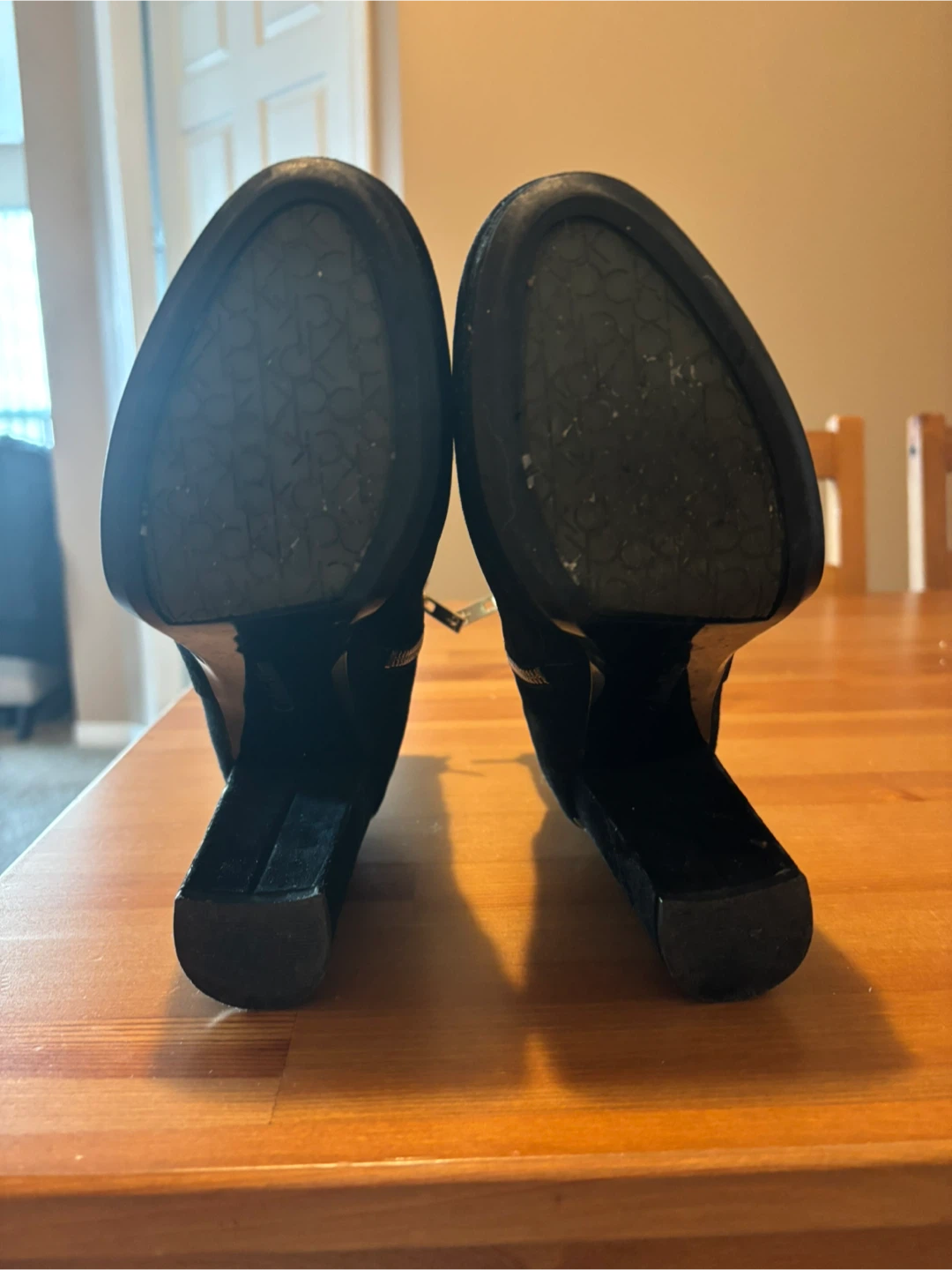 Calvin Klein Black Suede Ankle Boots Size 7.5 - photo 3