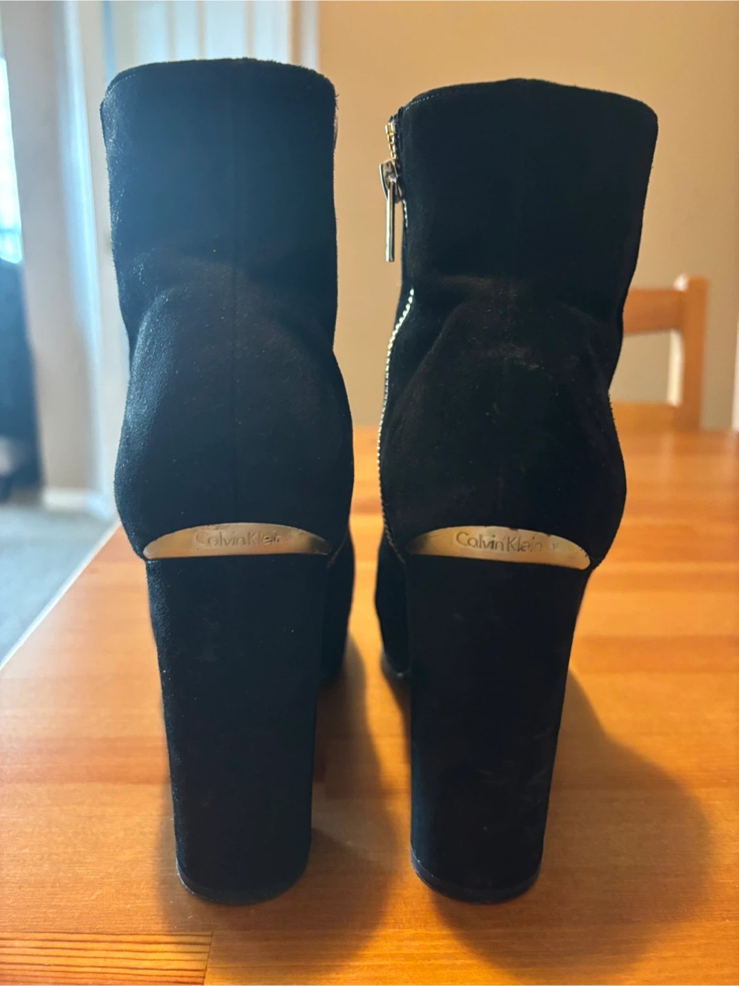 Calvin Klein Black Suede Ankle Boots Size 7.5 - photo 2