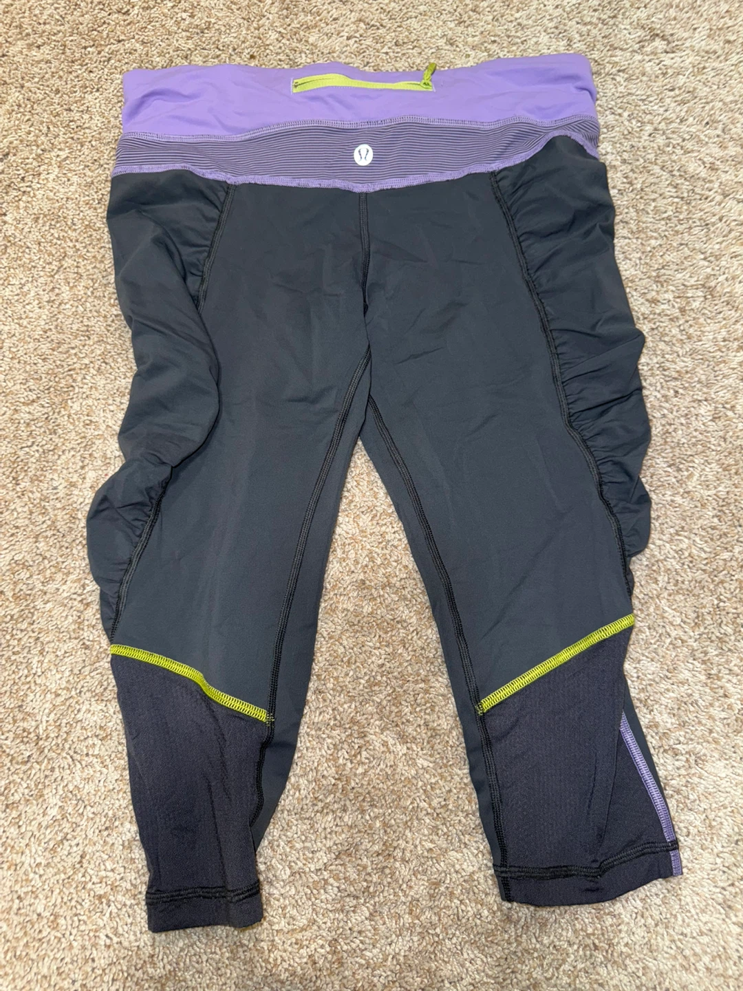 Lululemon Black & Purple Crop Leggings - photo 2