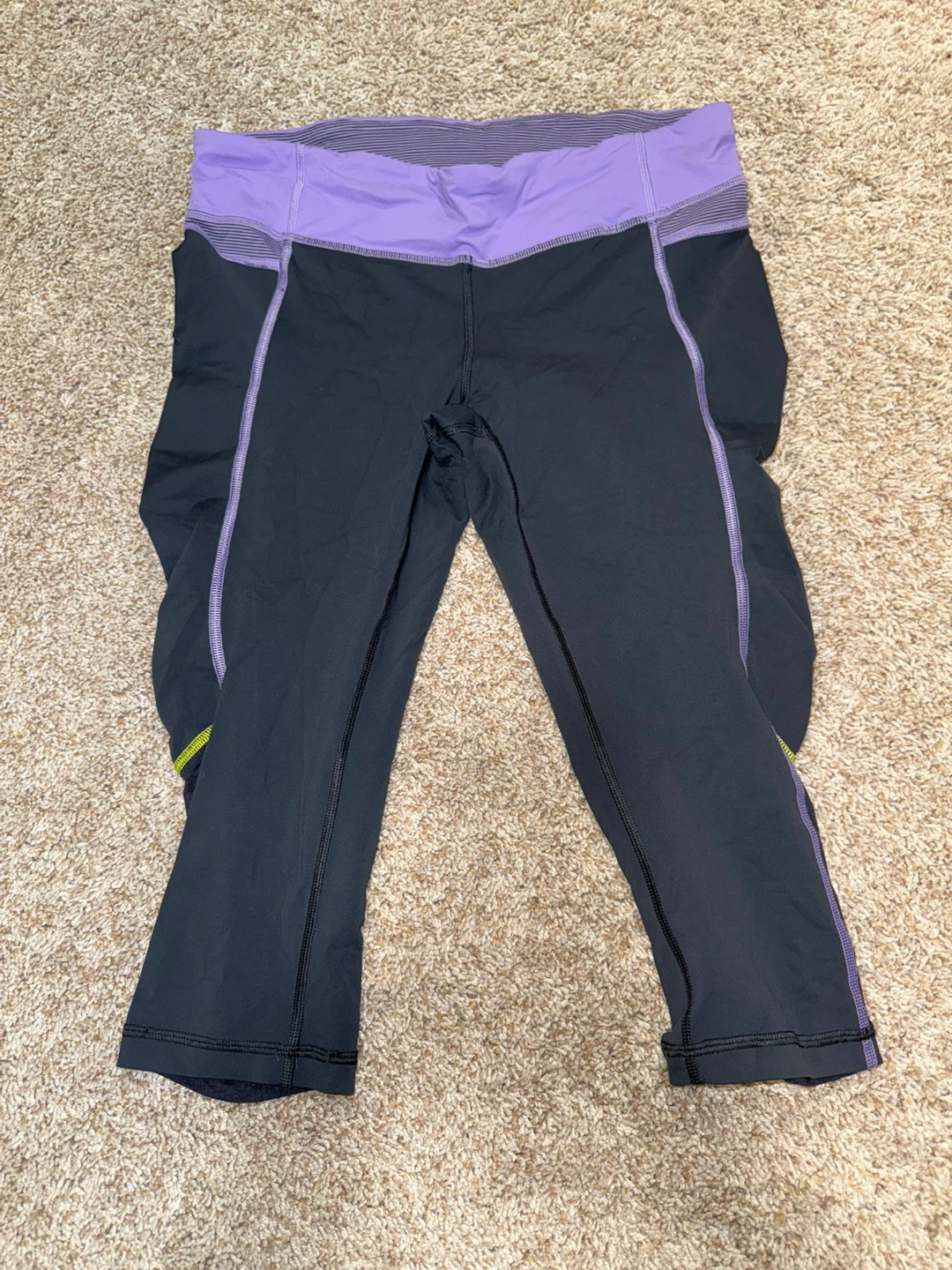 Lululemon Black & Purple Crop Leggings