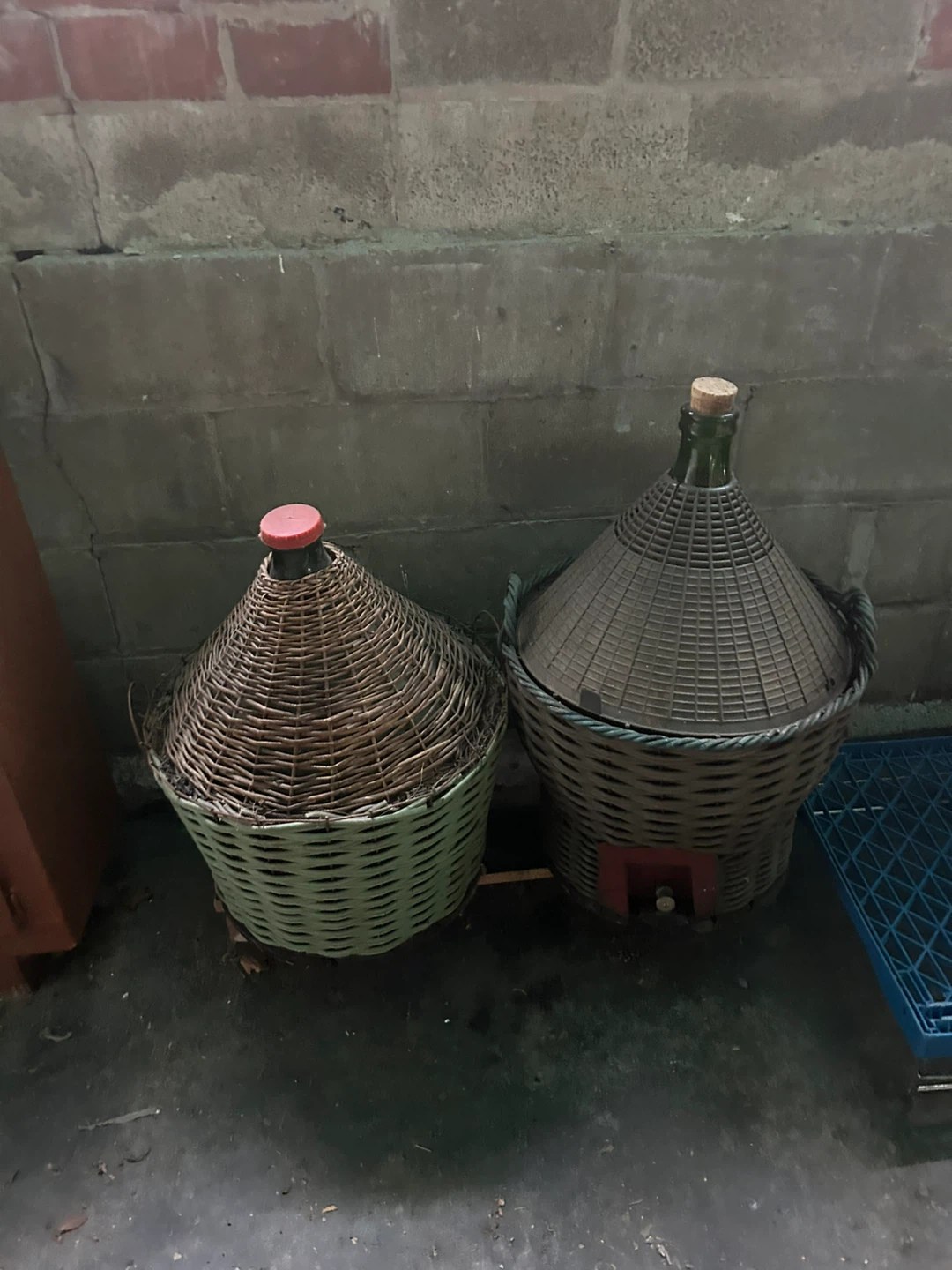 Wicker-Covered Glass Bottles