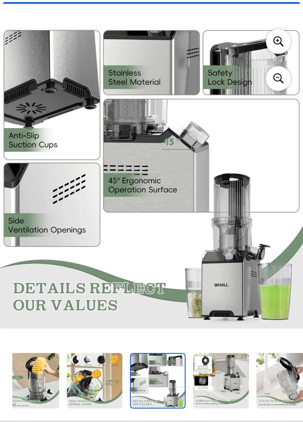 Whall Slow Juicer ZM1913M - Like New! - photo 3