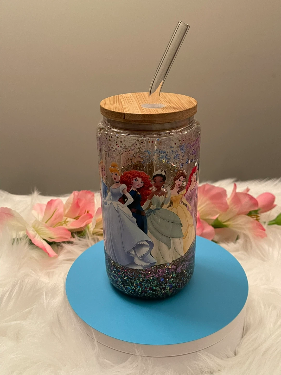 Disney Princess Glitter Tumbler with Straw - photo 3