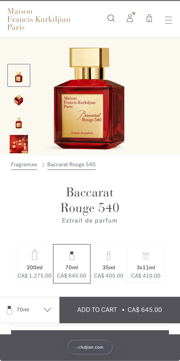 Maison Francis Kurkdjian Baccarat Rouge 540 70ml - photo 3