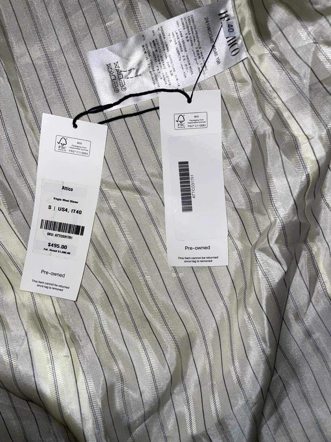 Attico Virgin Wool Blazer US4 IT40 - photo 4