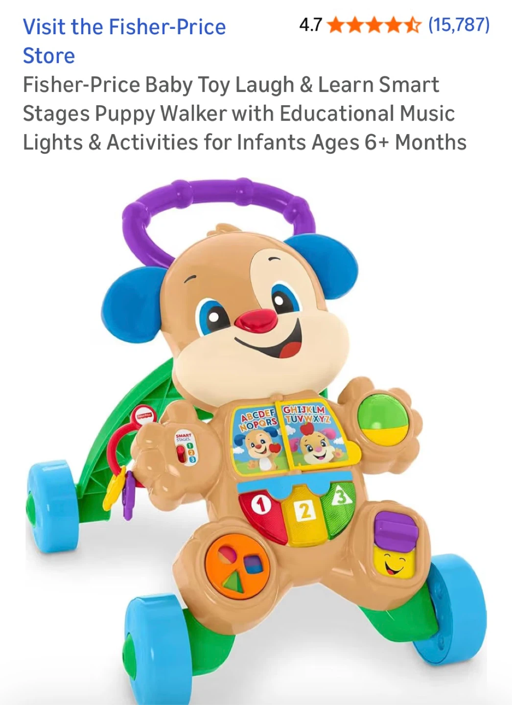 New - Fisher-Price Laugh & Learn Smart Stages Puppy Walker