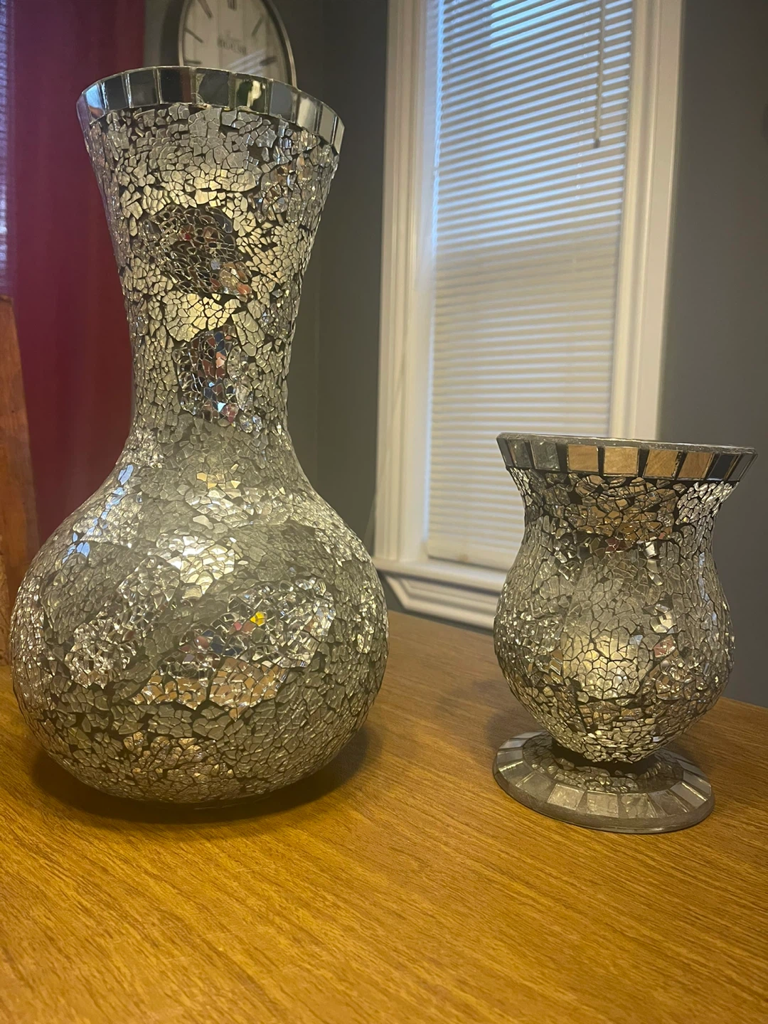 Mosaic Vase Set - Silver