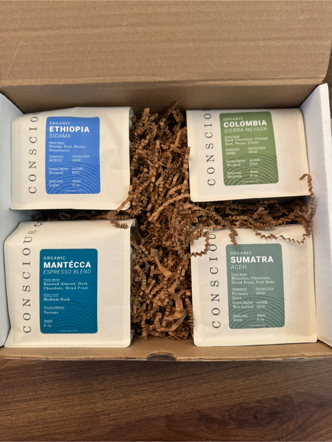 Conscious Coffees Organic Variety Pack 8oz x4packs