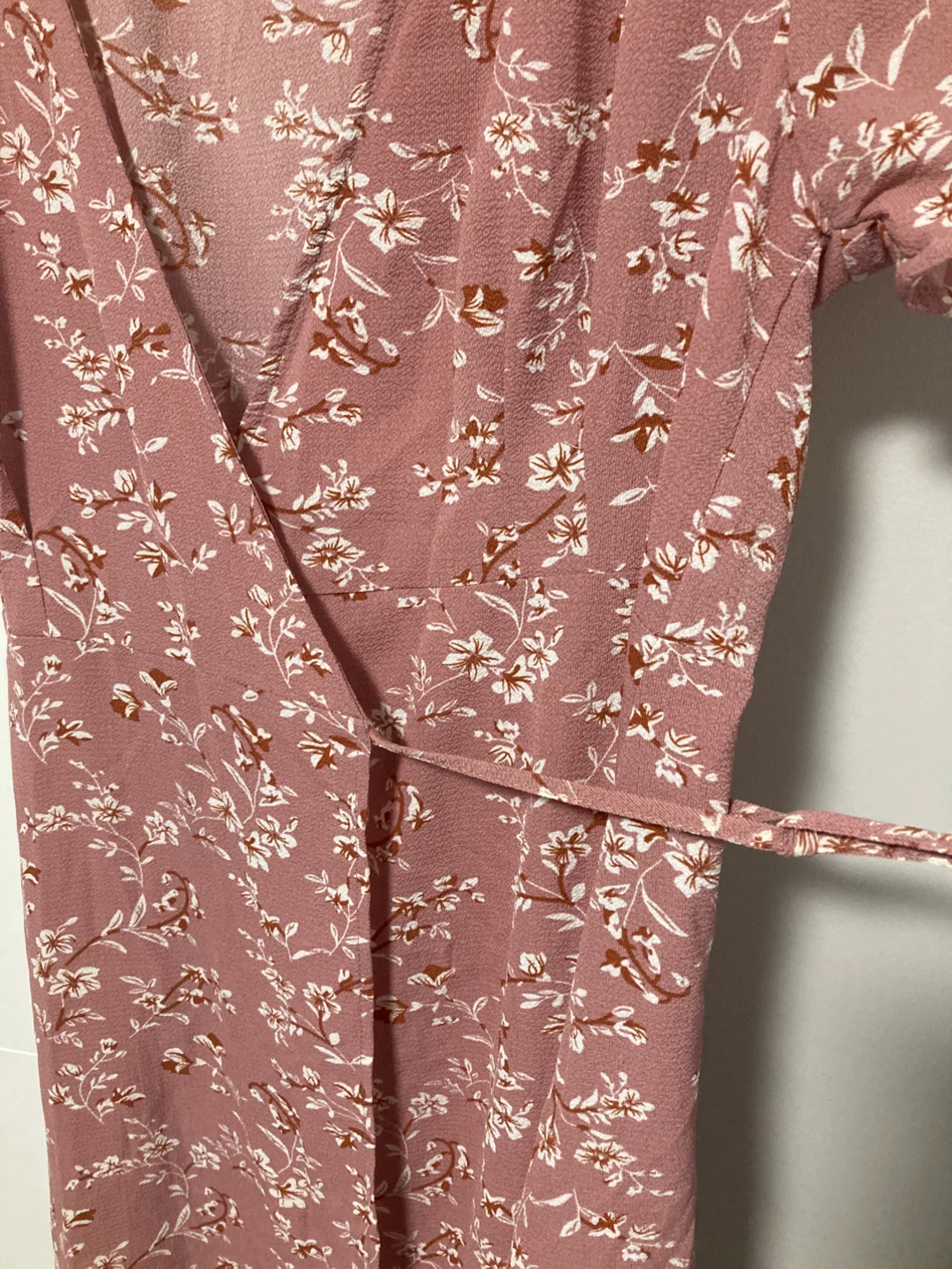 Pink floral wrap dress - photo 2