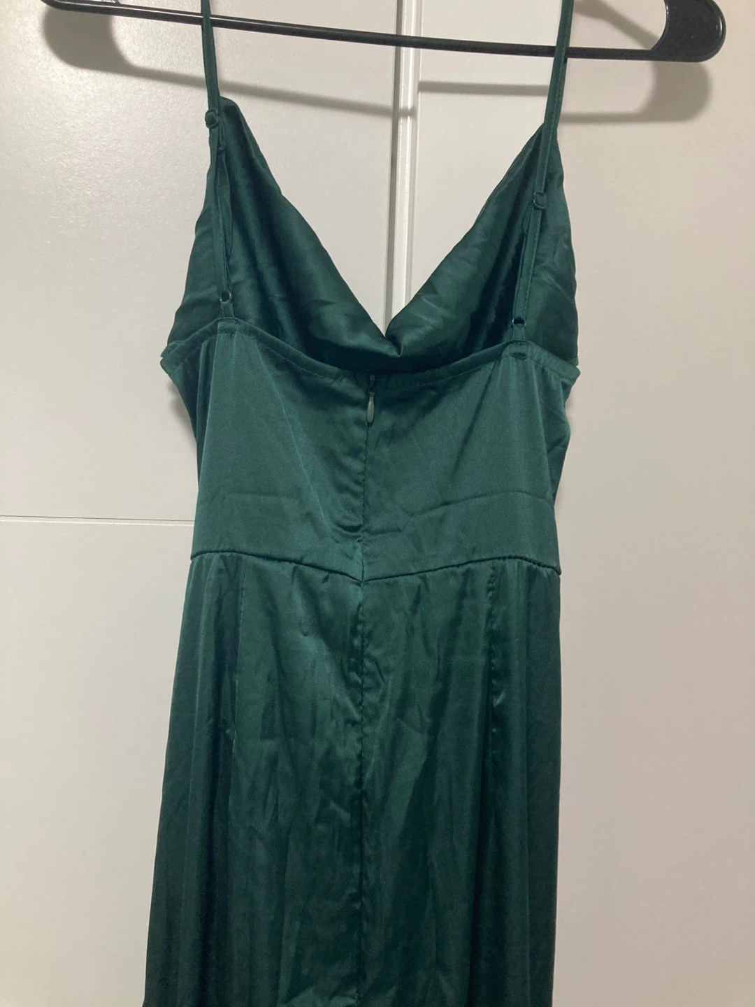 Green satin sleeveless maxi dress - photo 4