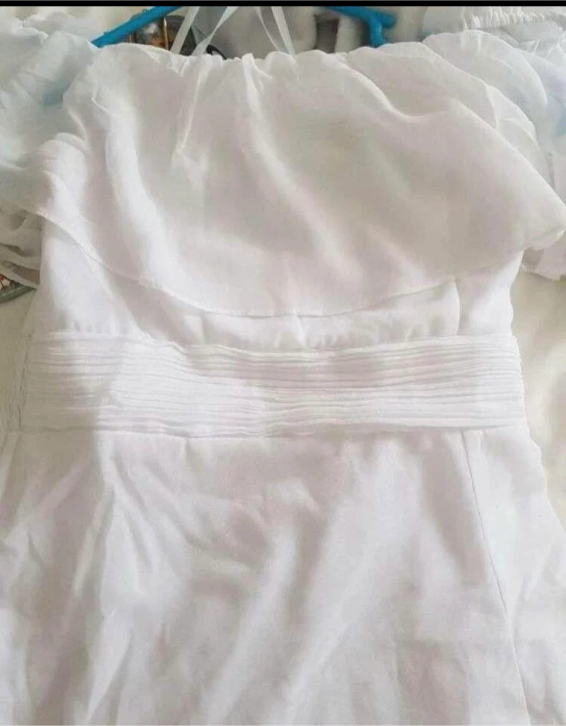 White off shoulder chiffon dress - photo 4