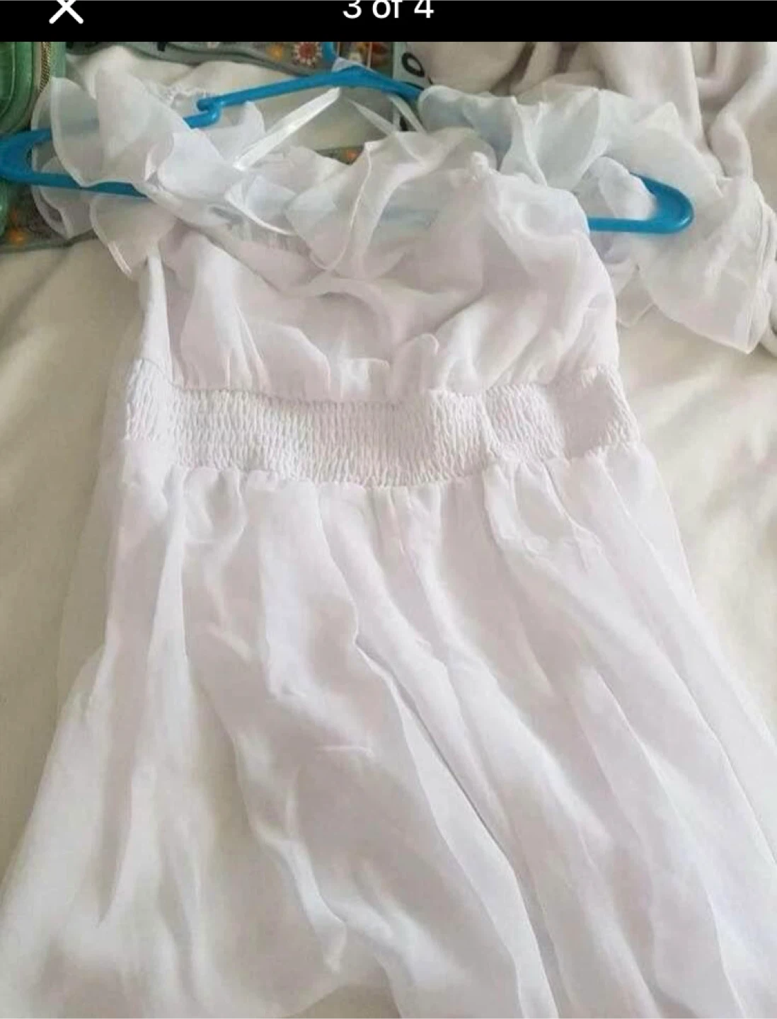White off shoulder chiffon dress - photo 3