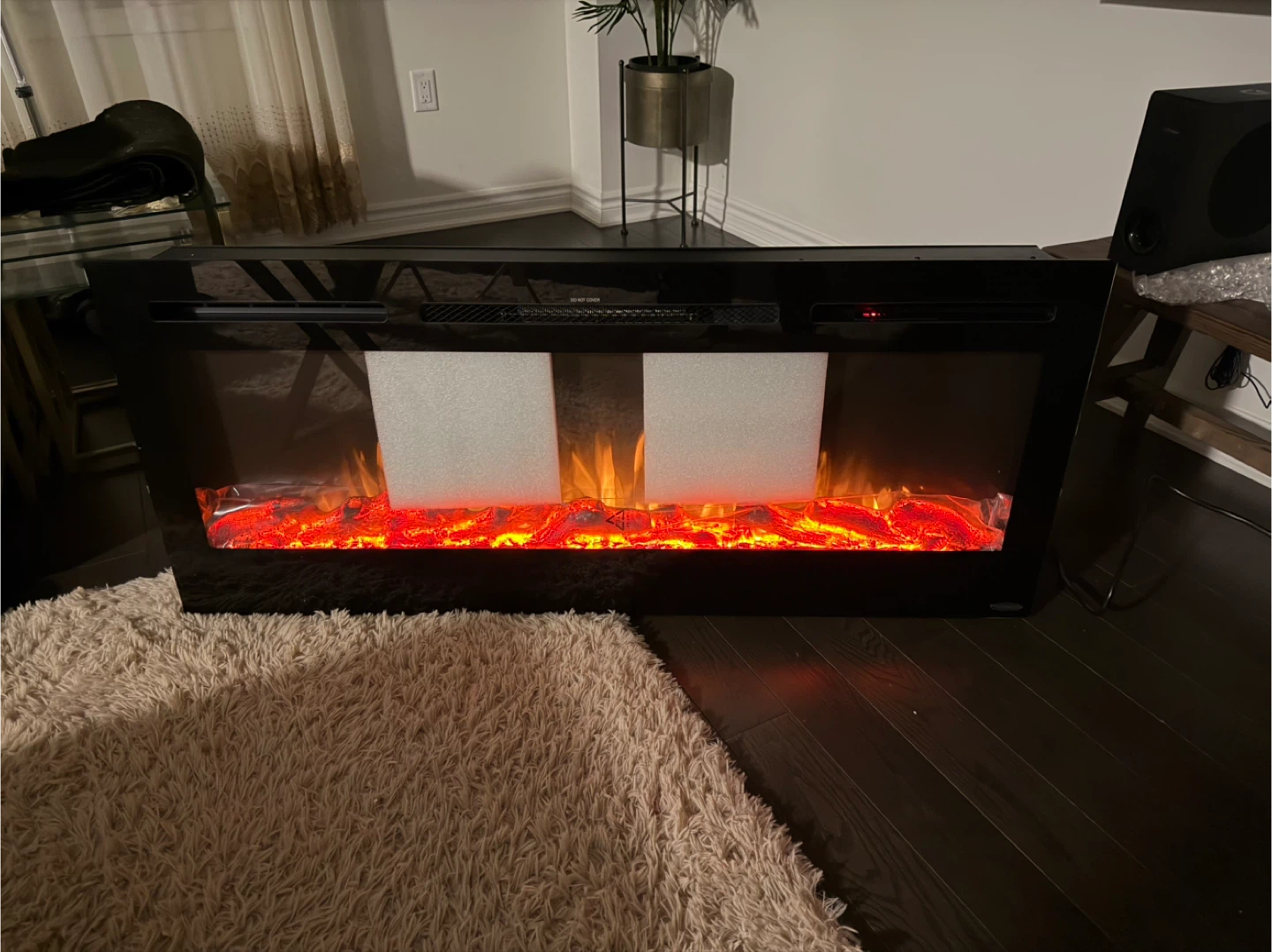 Electric Fireplace with Crystals