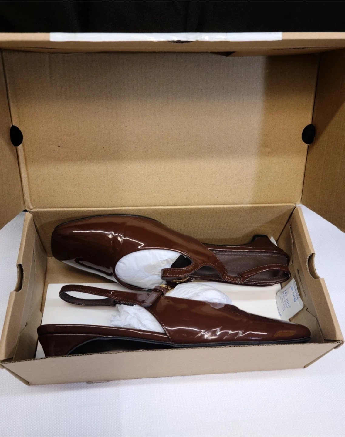 COUTGO Brown Patent Slingback Heels - Size 8 - photo 2