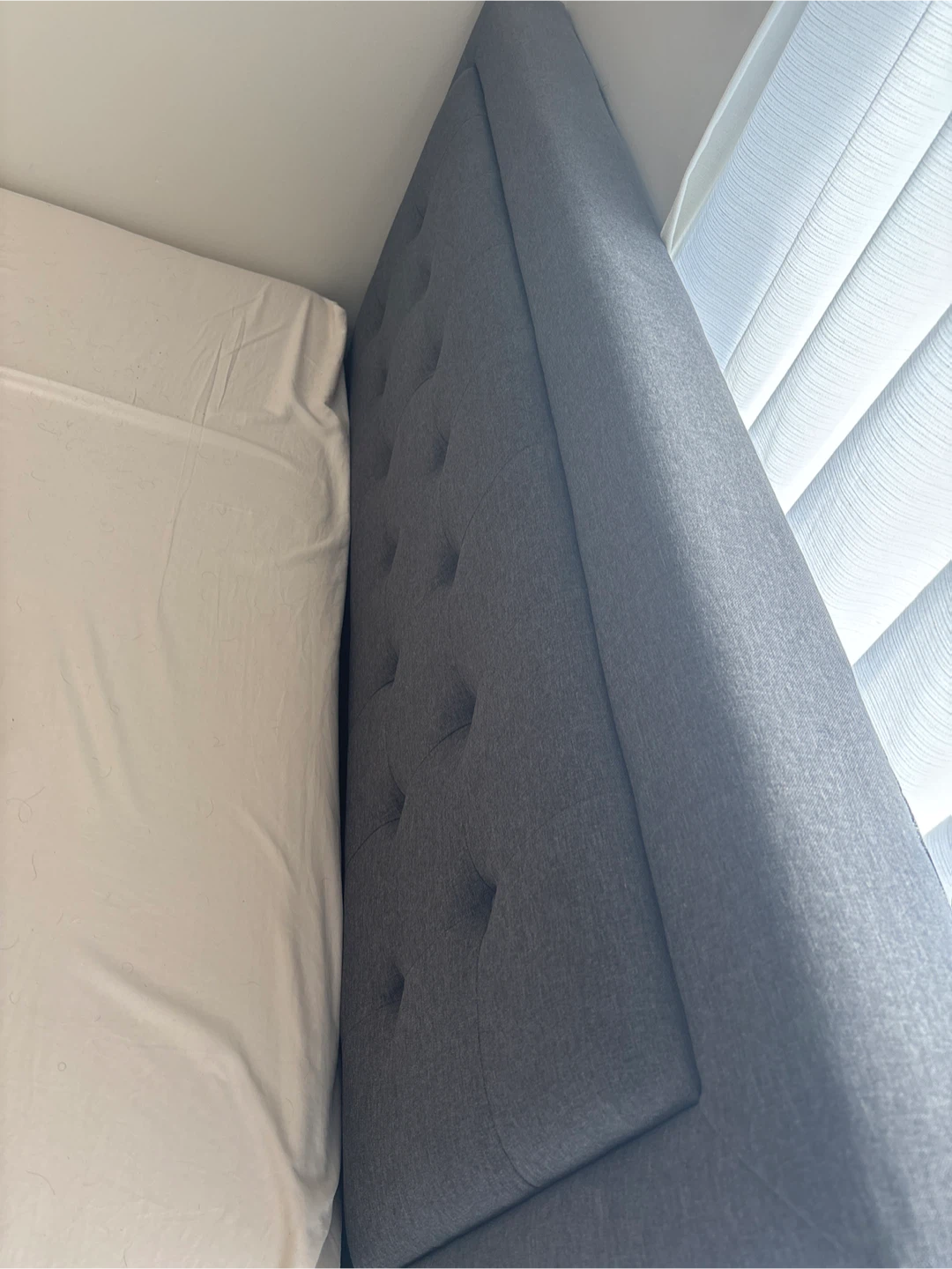 Upholstered Bed Frame - Grey Queen - photo 2