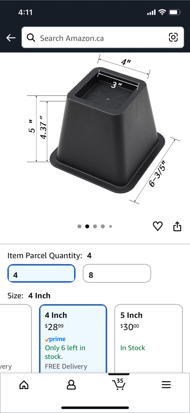 4-inch Bed Risers - Set of 4 - photo 2