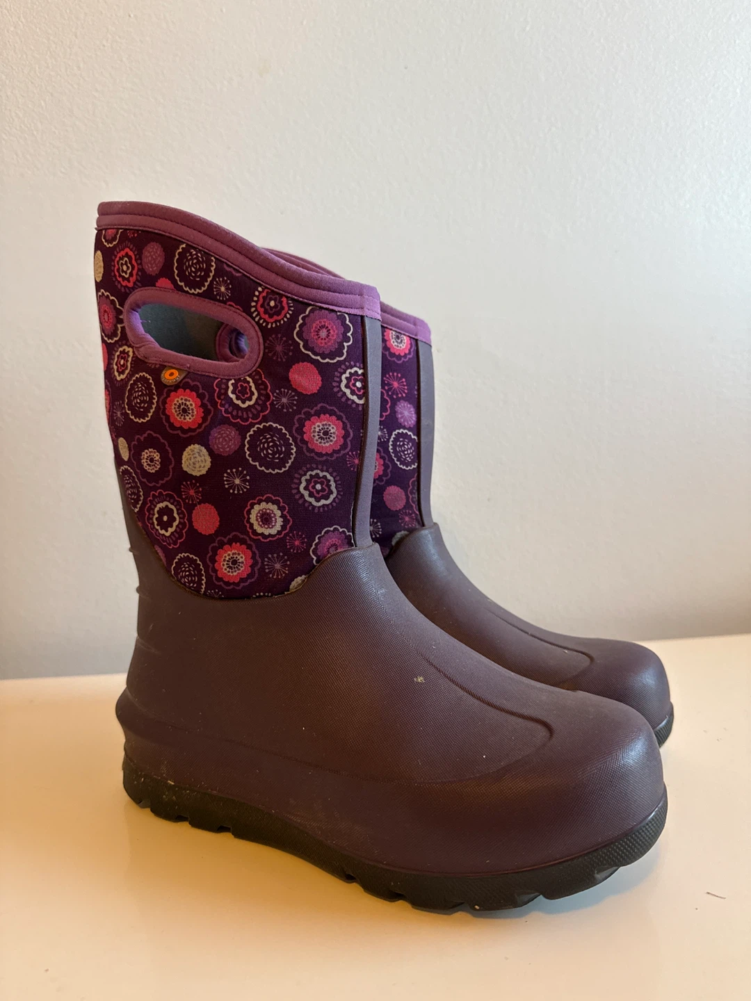 Bogs Kids Floral Rain Boots Size youth 4