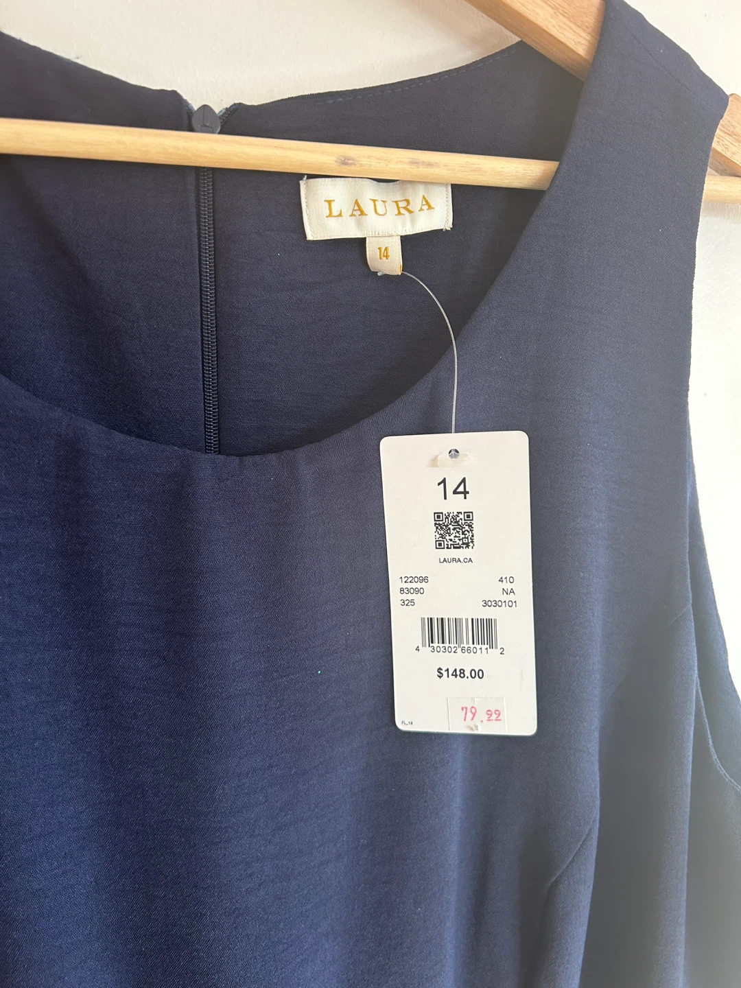 Laura Self-Tie Sash Jumpsuit - Size 14 (navy blue) - photo 2