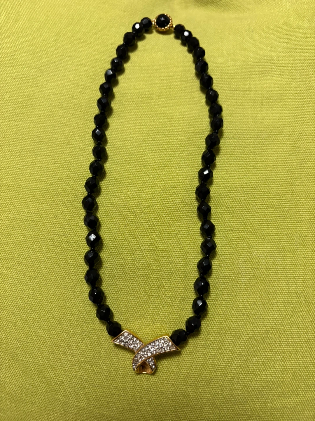 Vintage Black Beaded Necklace