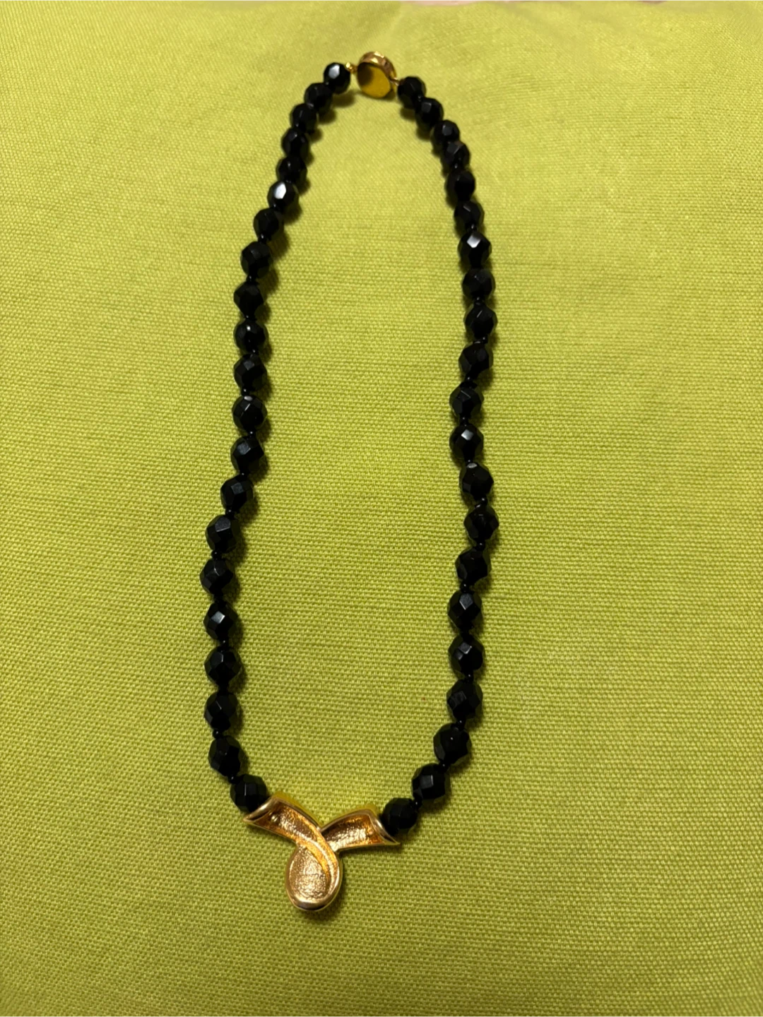 Vintage Black Beaded Necklace - photo 2