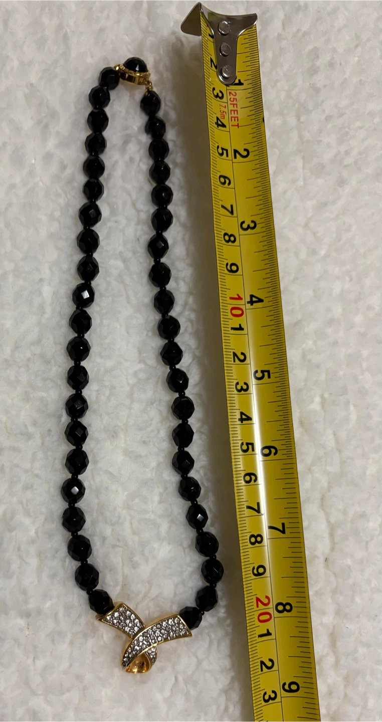 Vintage Black Beaded Necklace - photo 4