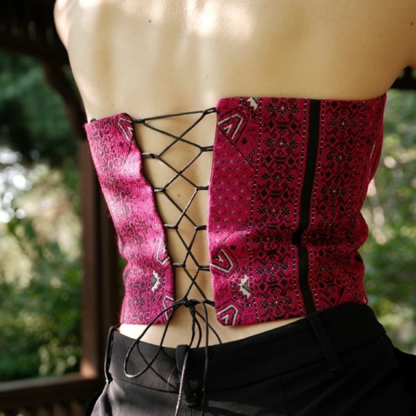 Pink Patterned Corset Top - photo 2