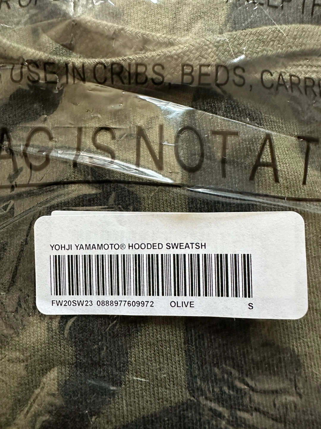Yohji Yamamoto Hooded Sweatshirt Olive Size S