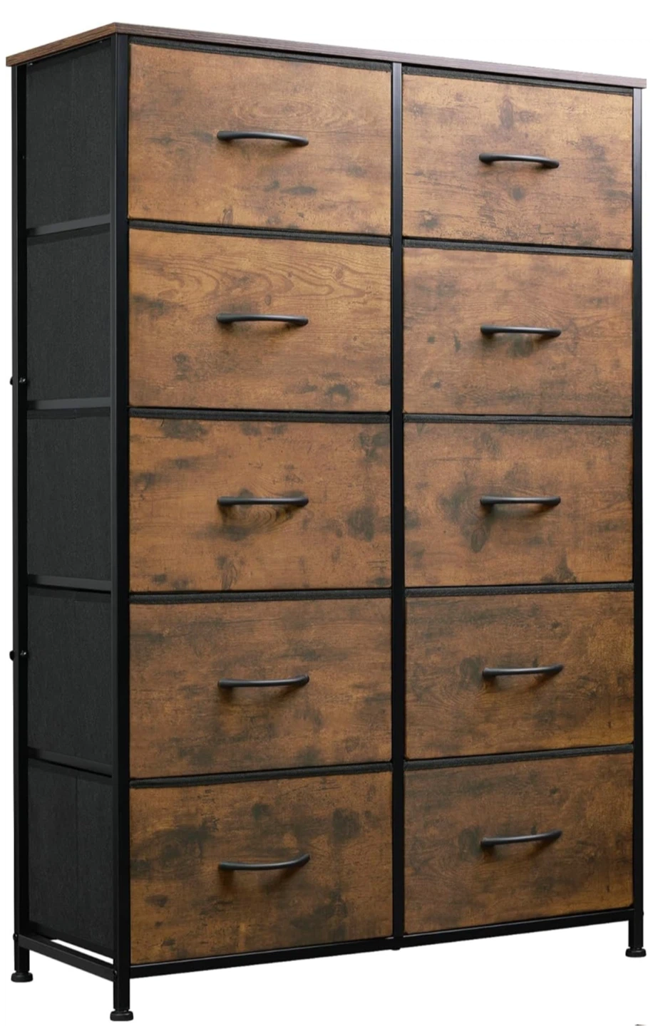 10 Drawer Dresser Storage Tower - Brown