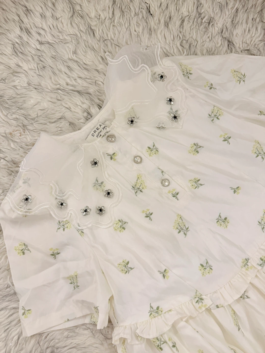 Sister Jane Dream Ditsy Pick Floral Mini Dress - Ivory - photo 3