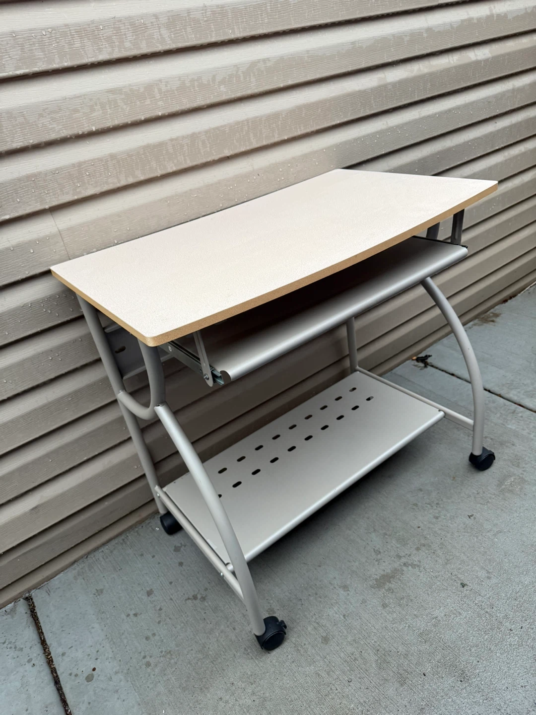 Rolling Computer Desk with Keyboard Tray - photo 2