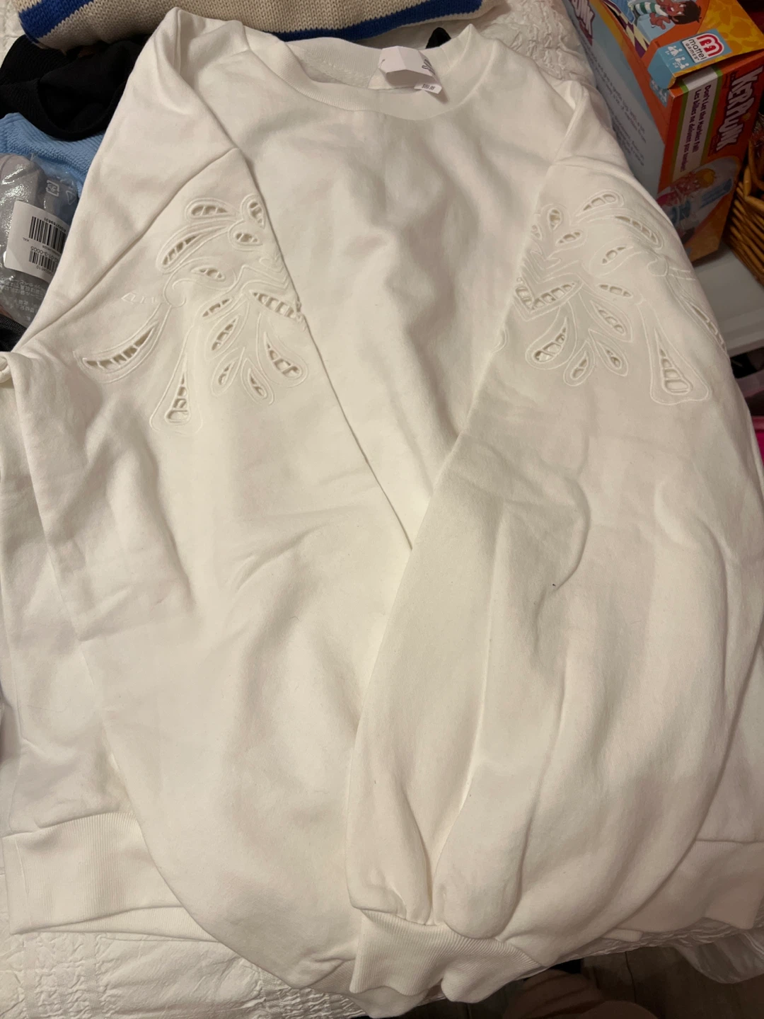 New Gap Tall Grand White Sweatshirt - L