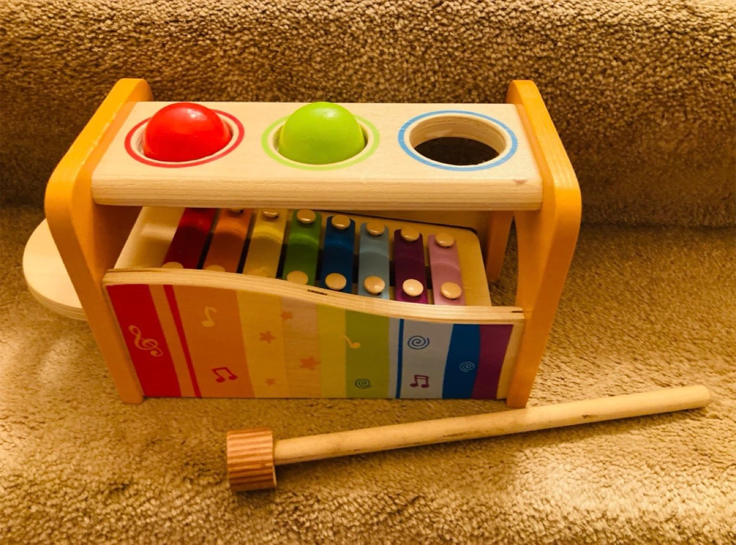 Wooden Xylophone and Hammer Toy