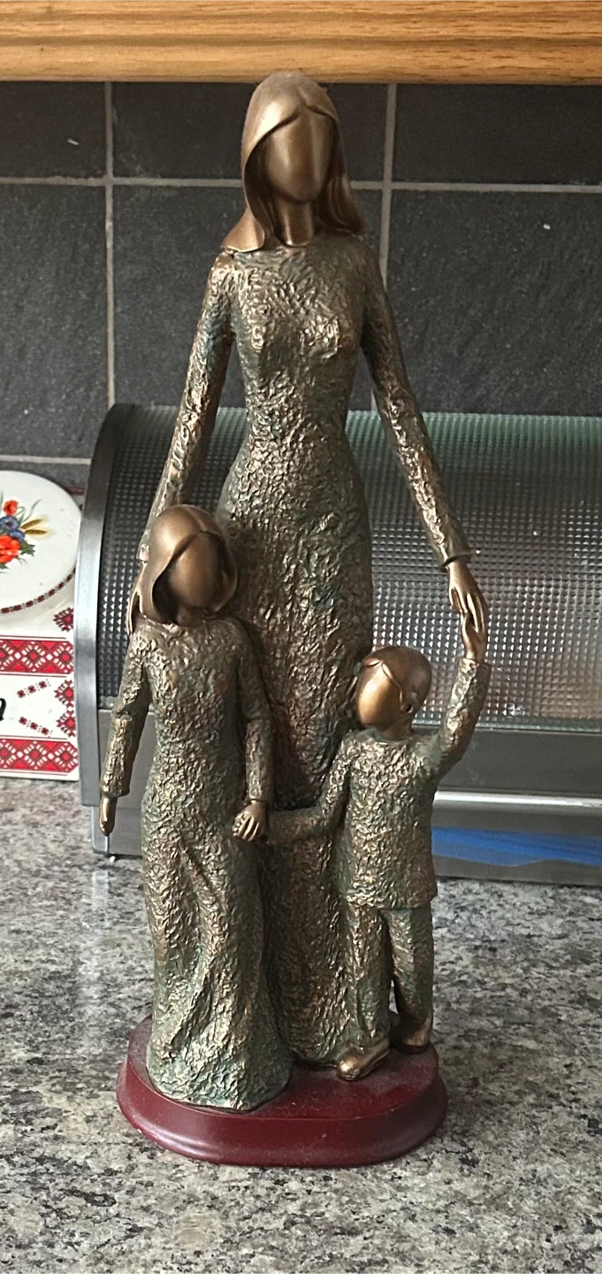 Bronze Finish Mother and Children Sculpture
