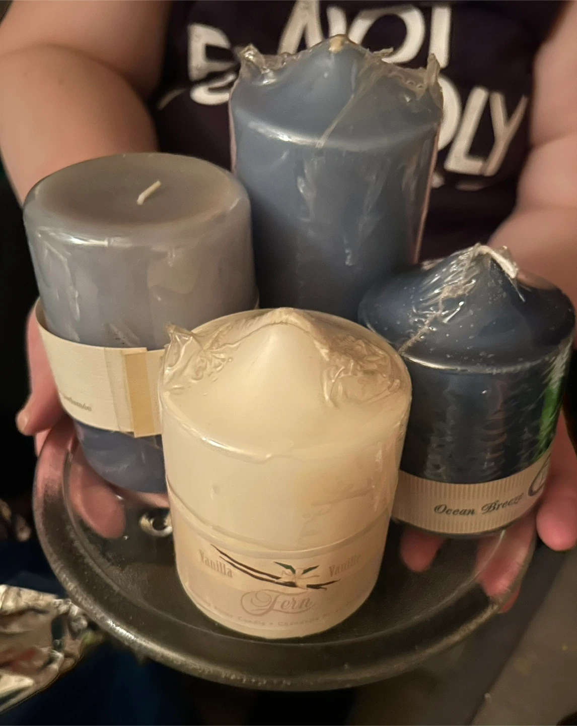 Fern Pillar Candles - Set of 4
