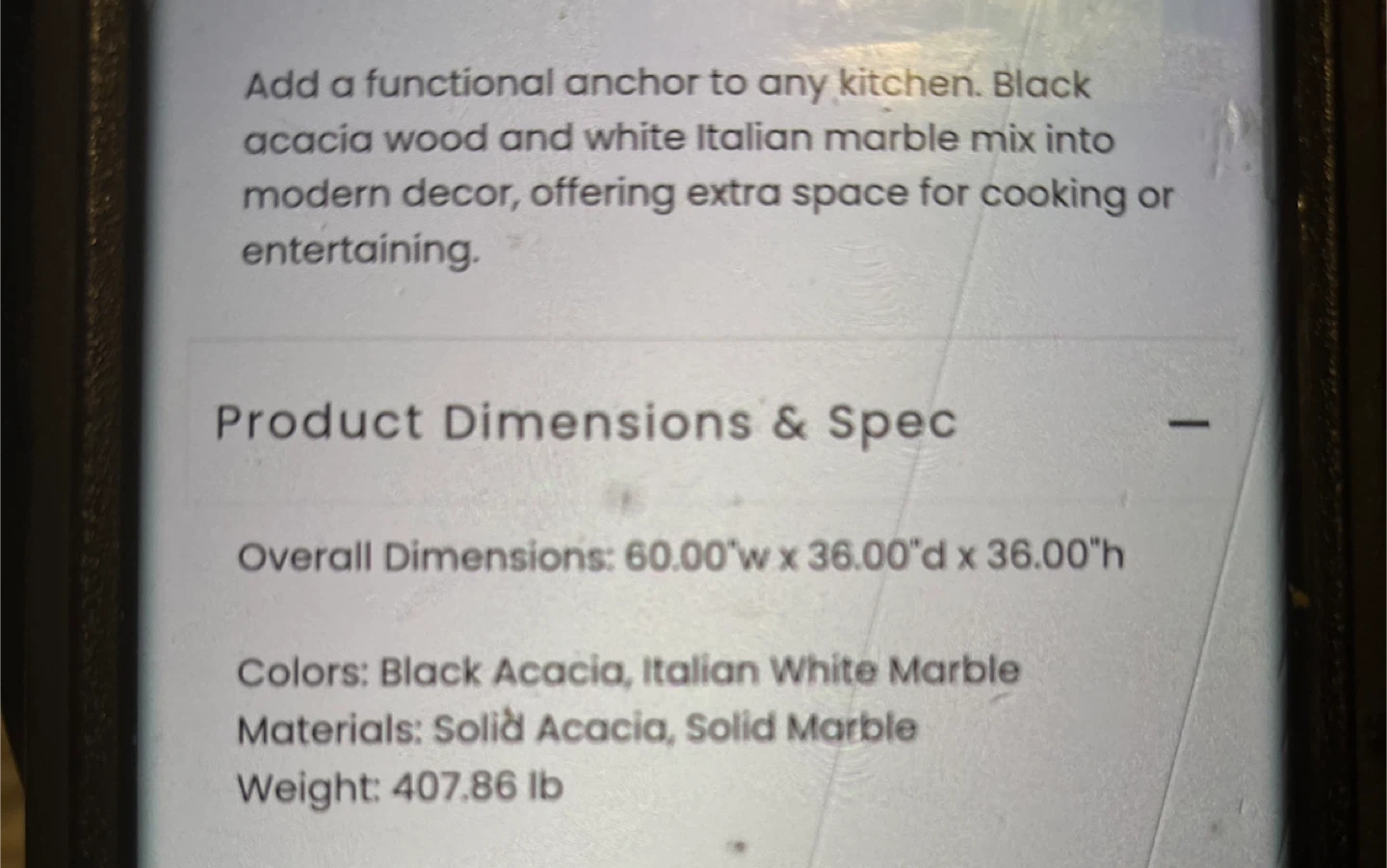New in box!!Four Hands Ian Kitchen Island - Black - photo 3
