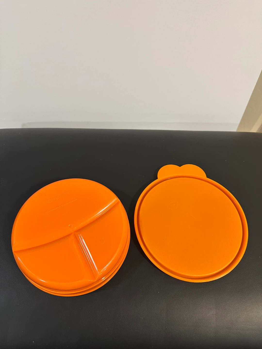 Vintage Tupperware Divided Dish with Lid - Orange - photo 3