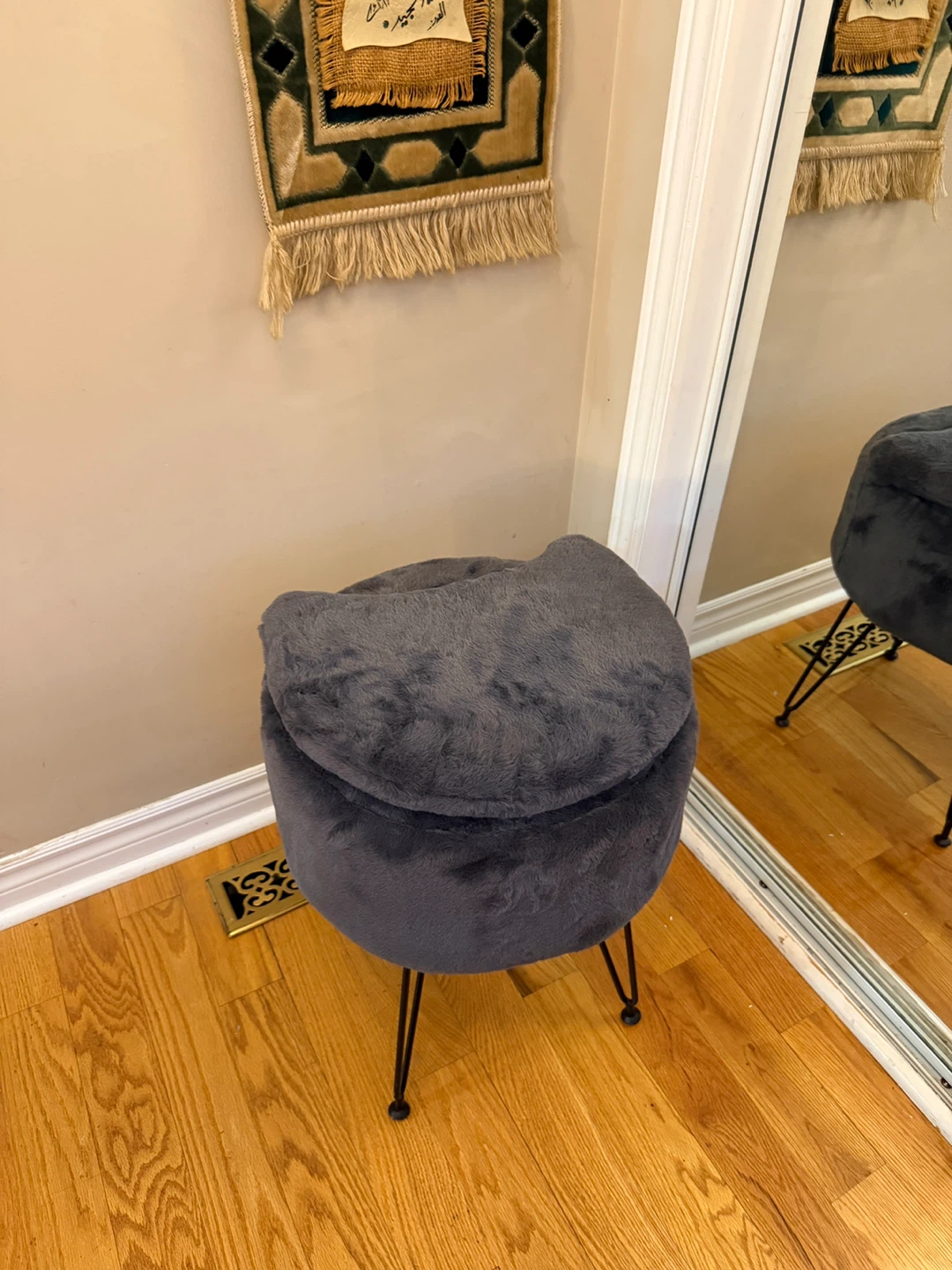 Storage Vanity Chair - Grey - photo 3