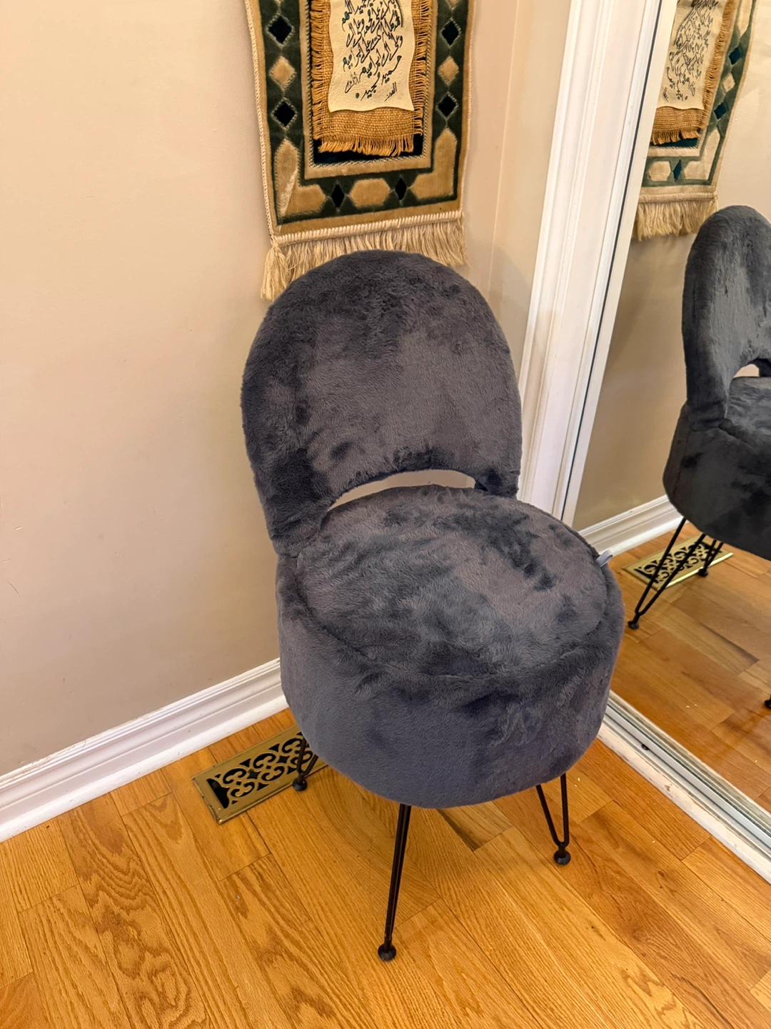 Storage Vanity Chair - Grey