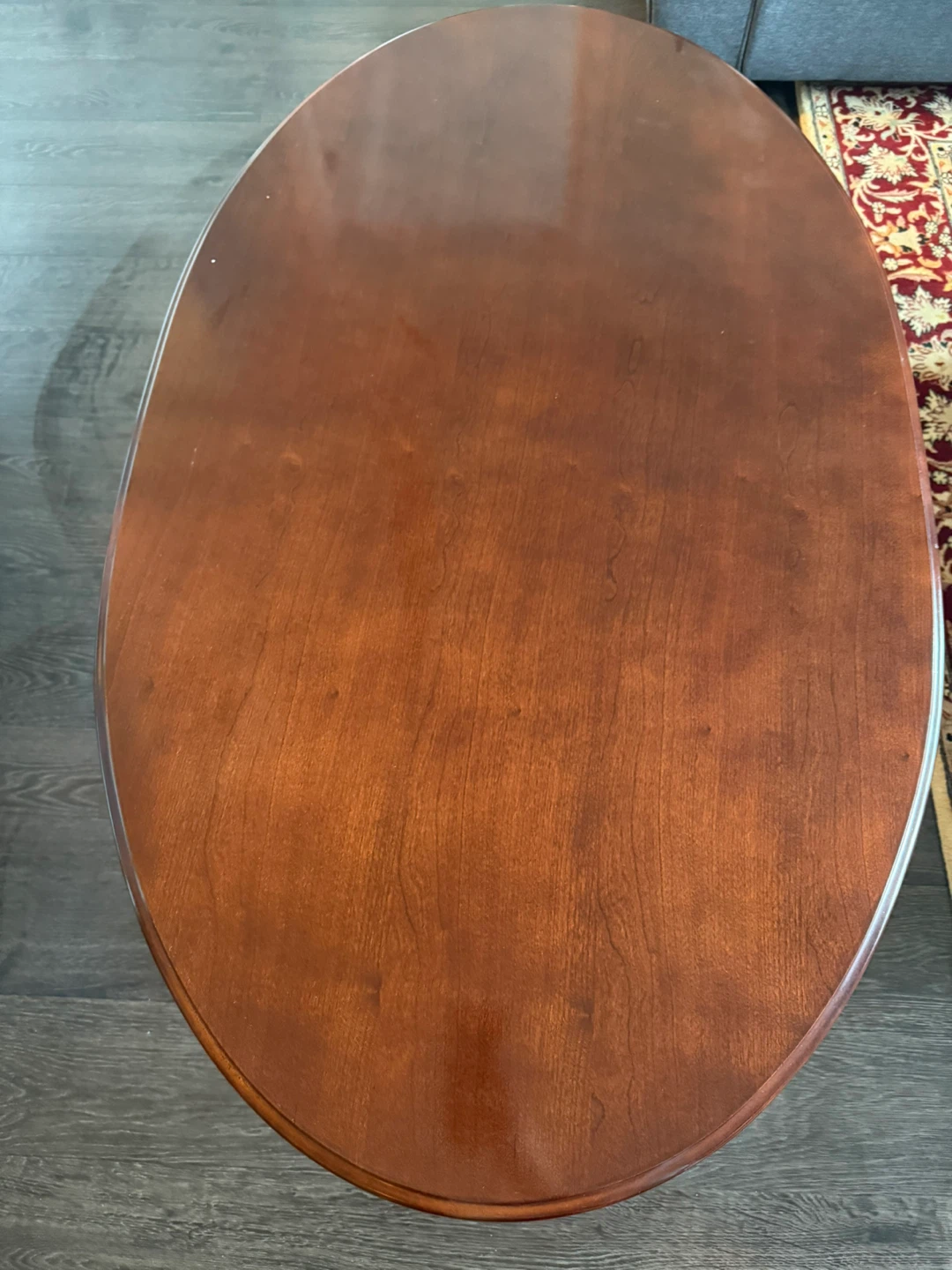 Dark Wood Oval Coffee Table - photo 4