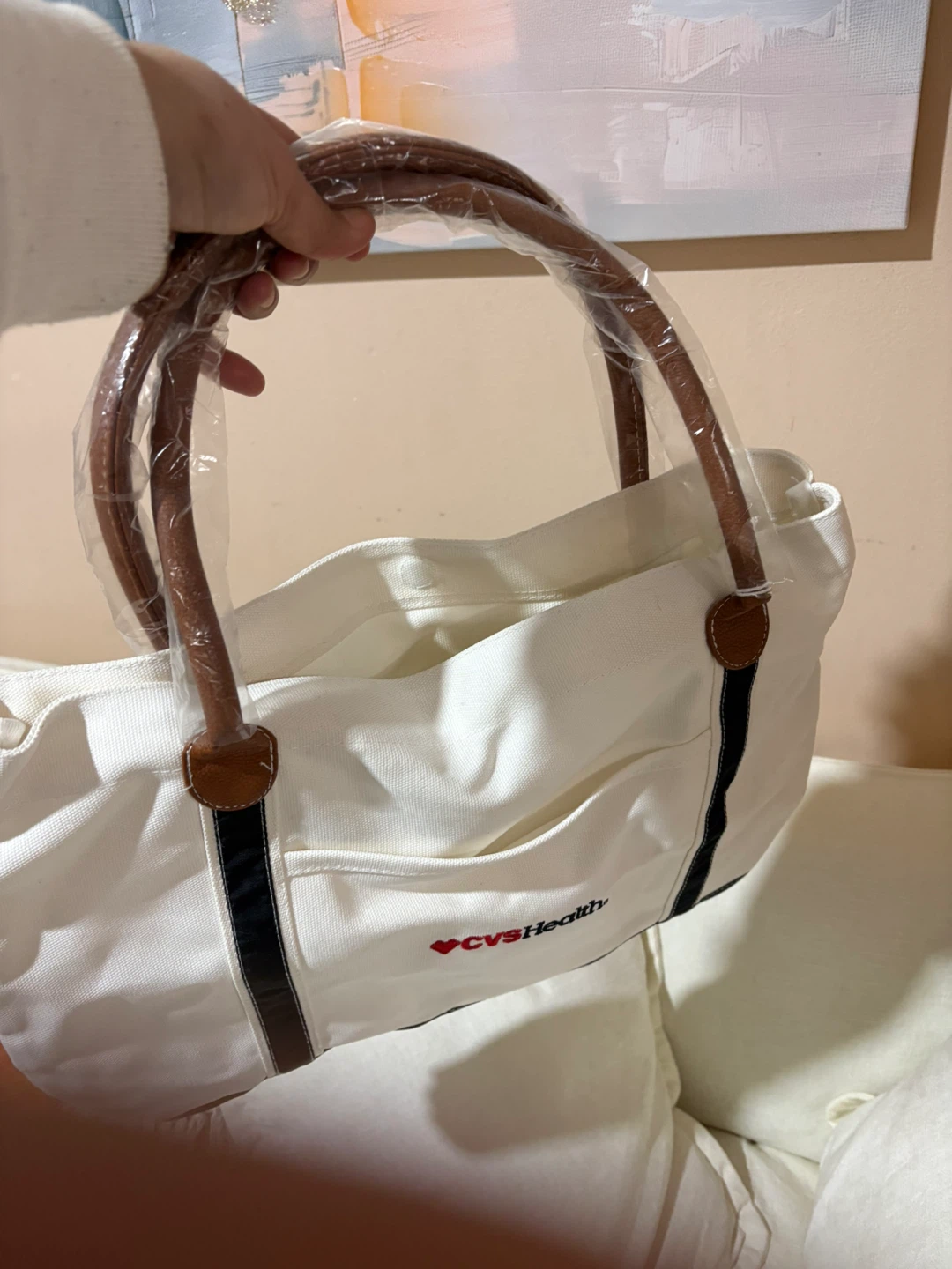 CVS Health Threads Tote Bag - White - photo 3