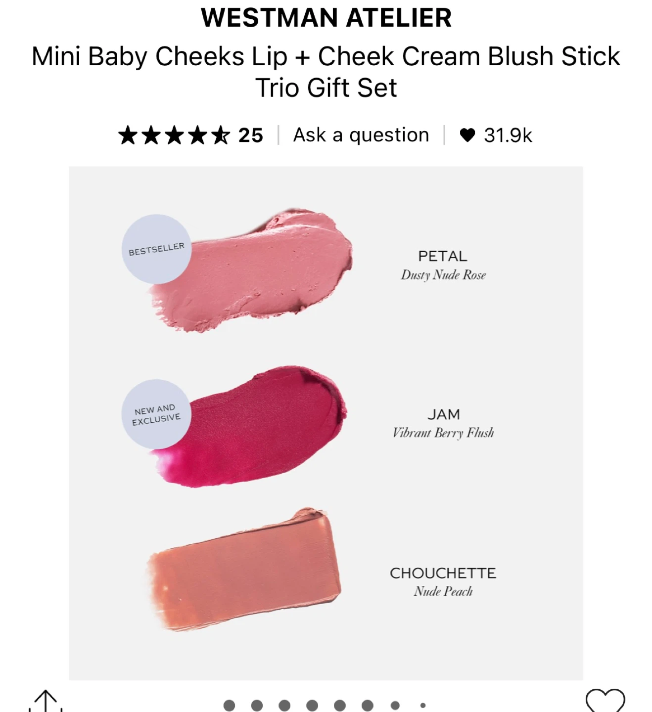 Westman Atelier Petite Baby Cheeks Blush Stick Trio $60 - photo 3