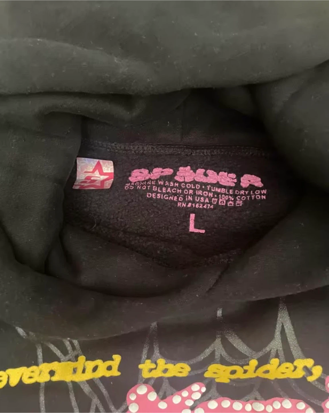 Sp5der Hoodie Pink/Black Size L - photo 2