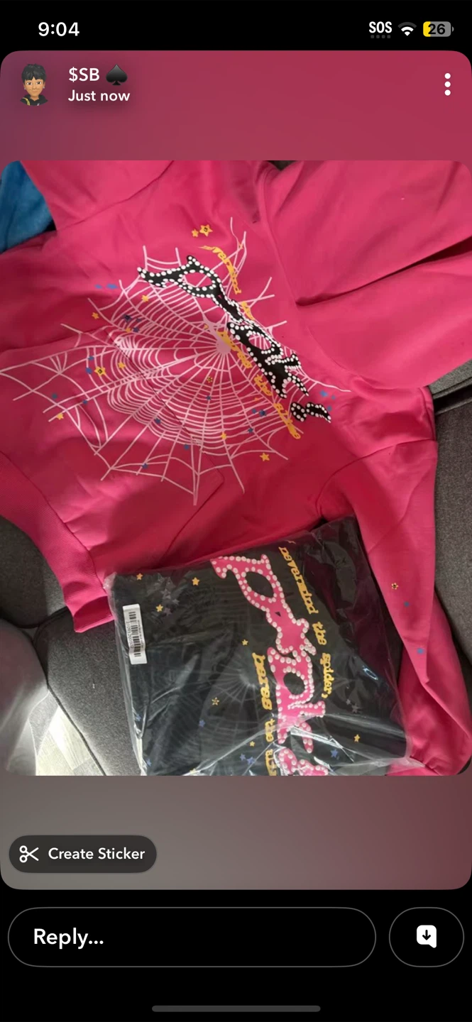 Sp5der Hoodie Pink/Black Size L - photo 5