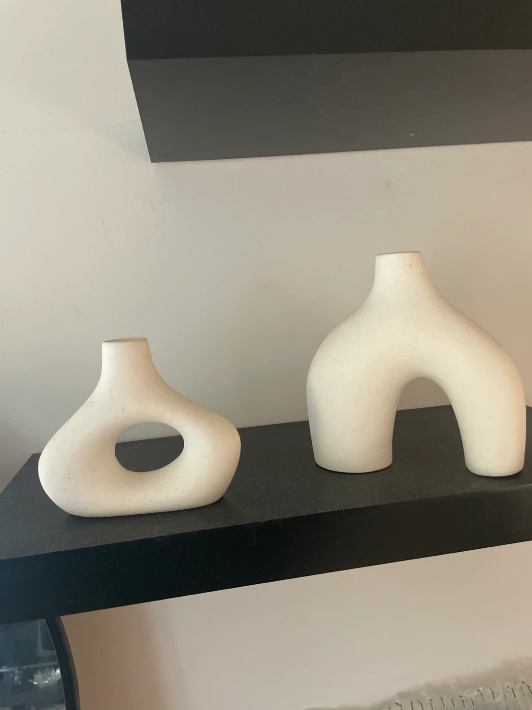 2 Ceramic White Vases
