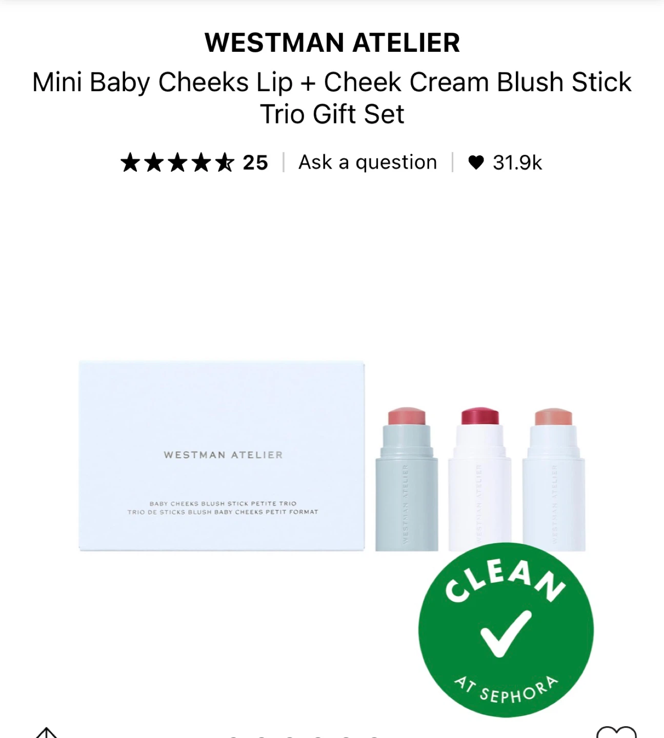 Westman Atelier Petite Baby Cheeks Blush Stick Trio $60 - photo 5